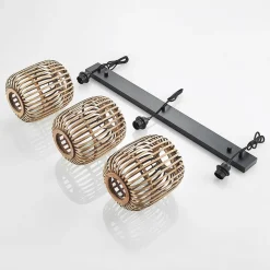 Lindby pendellampe Canyana, natur, 3 lyskilder, rattan, 105 cm