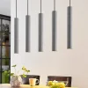 Lindby pendellampe Concretto, 100 cm, grå, 5 lyskilder, beton