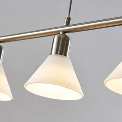 Lindby pendellampe Delira, 4 lyskilder nikkel, højdejusterbar