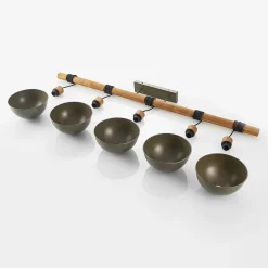 Lindby pendellampe Durbis, 149 cm, sort, 5 lyskilder, træ