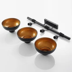 pendellampe Emna, 3 lyskilder, sort/guld, metal, 101 cm^Lindby Discount