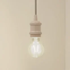 Lindby Pendellamper|Pendellamper>pendellampe Hattie, beige, Ø 5 cm, metal E27