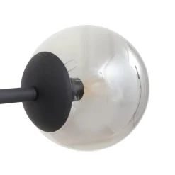 Lindby pendellampe Isamer, smoke grey/amber, 130 cm, globe