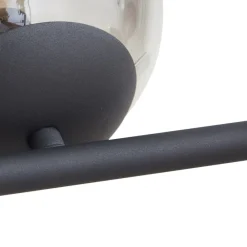 Lindby pendellampe Isamer, smoke grey/amber, 130 cm, globe