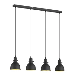 pendellampe Jasminka, sort/guld, metal, 4 lyskilder.^Lindby Best