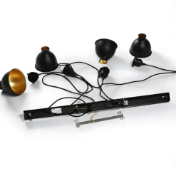 pendellampe Jasminka, sort/guld, metal, 4 lyskilder.^Lindby Best