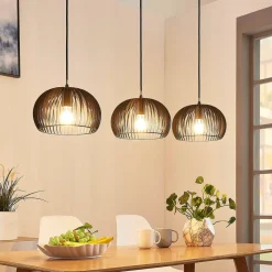 Lindby Pendellamper|Pendellamper>pendellampe Jusra, sort, metal, 3 lyskilder, 99 cm