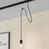 Lindby Skinnesystem>pendellampe Linaro, Ø 4,6 cm, sort, 1-faset, E27