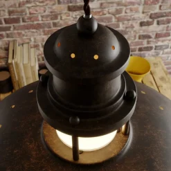 pendellampe Louisanne, brun, metal, Ø 35 cm^Lindby Online