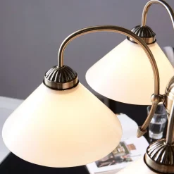 Lindby pendellampe Otis, Ø 68 cm, 5 lyskilder, hvid, glas, E27