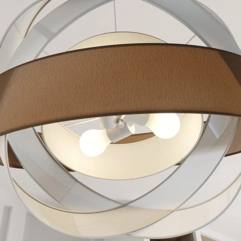 pendellampe Simaria, brun/grå/hvid, Ø 60 cm, E27^Lindby