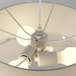 pendellampe Simaria, brun/grå/hvid, Ø 60 cm, E27^Lindby