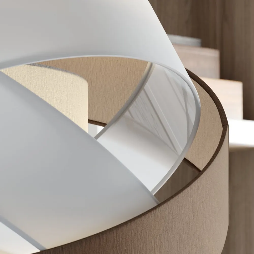 pendellampe Simaria, brun/grå/hvid, Ø 60 cm, E27^Lindby