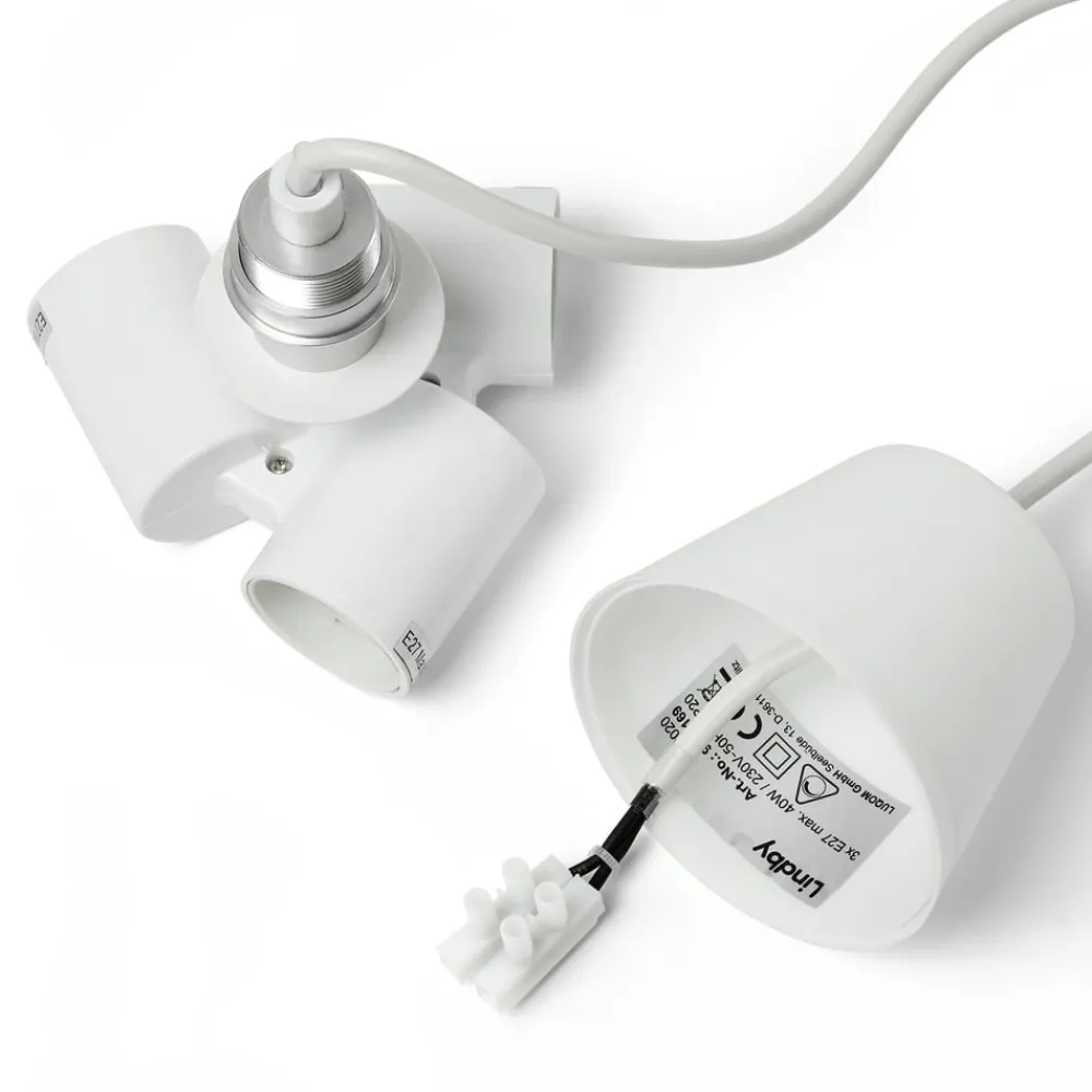 pendellampe Simaria, brun/grå/hvid, Ø 60 cm, E27^Lindby