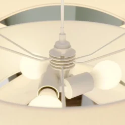 pendellampe Simaria, hvid, tekstil, Ø 60 cm, E27^Lindby Hot