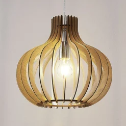 Lindby Pendellamper|Pendellamper>pendellampe Sina, Ø 35 cm, træ, E27