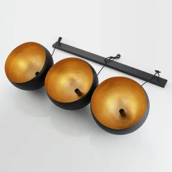 pendellampe Tarjei, 146 cm lang, sort/guld, metal^Lindby Best