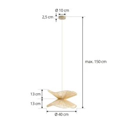 pendellampe Valdorin, beige, papir, Ø 40 cm, E27^Lindby Hot