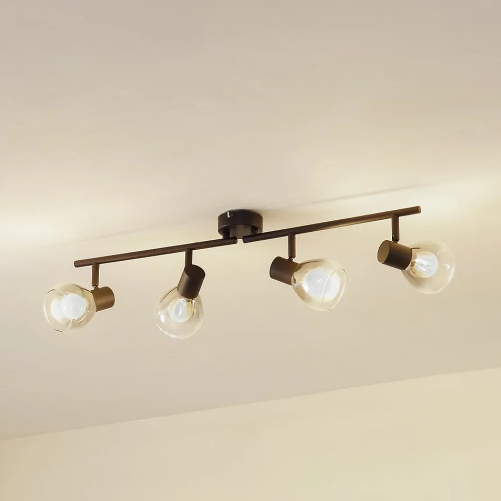 Pendura loftlampe, 4 lyskilder, sort, glas^Lindby Clearance