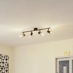 Pendura loftlampe, 4 lyskilder, sort, glas^Lindby Clearance