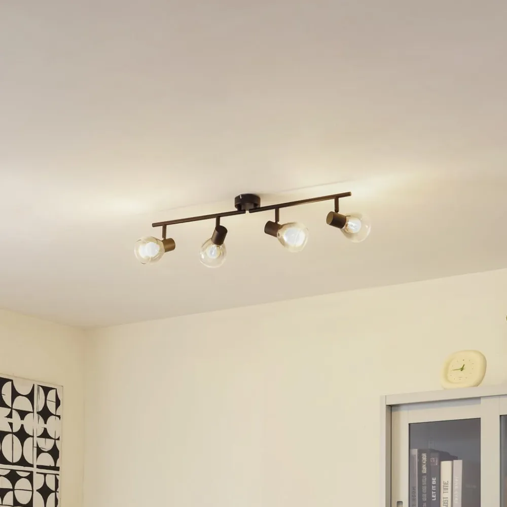 Pendura loftlampe, 4 lyskilder, sort, glas^Lindby Clearance