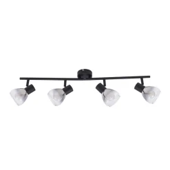 Pendura loftlampe, 4 lyskilder, sort, glas^Lindby Clearance