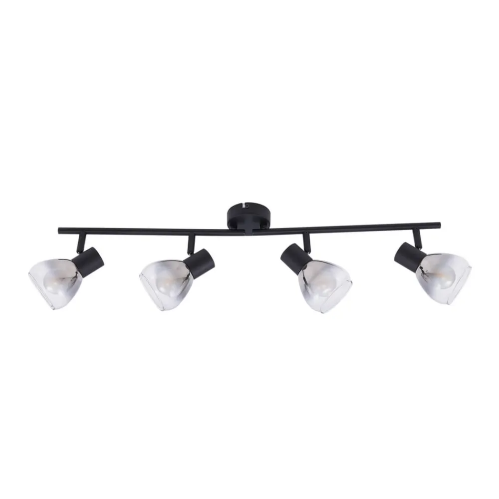 Pendura loftlampe, 4 lyskilder, sort, glas^Lindby Clearance