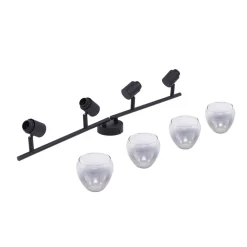 Pendura loftlampe, 4 lyskilder, sort, glas^Lindby Clearance