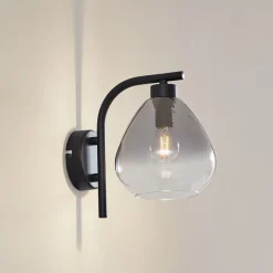 Pendura væglampe, Ø 15 cm, sort, glas^Lindby Outlet