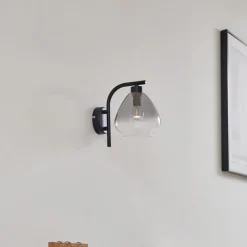 Pendura væglampe, Ø 15 cm, sort, glas^Lindby Outlet