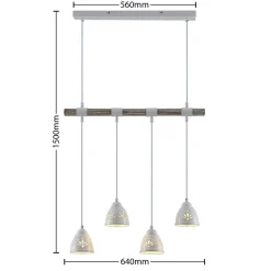 Lindby Pimana pendellampe, 4 lyskilder