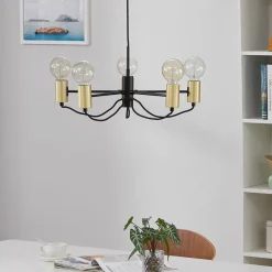 Lindby Lysekroner>Prospa lysekrone i sort og messing