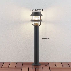Lindby pullert Alvaro, antracit, 60 cm, IP44, E27