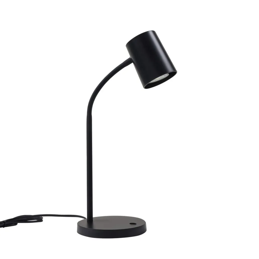 Lindby Arbejdsrum/Kontor|Bordlamper>Radka bordlampe, sort, plast, fleksibel arm