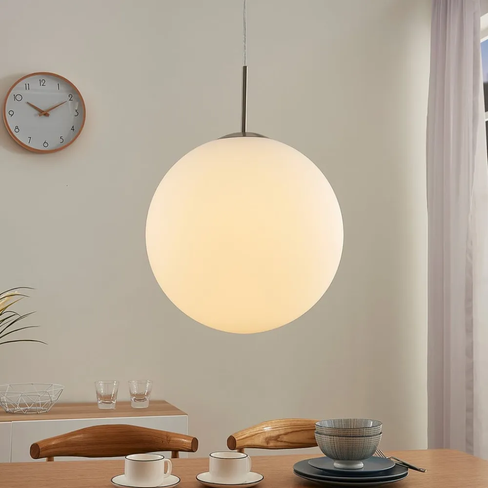 Rhona pendellampe, opalglaskugle, 30 cm^Lindby Best