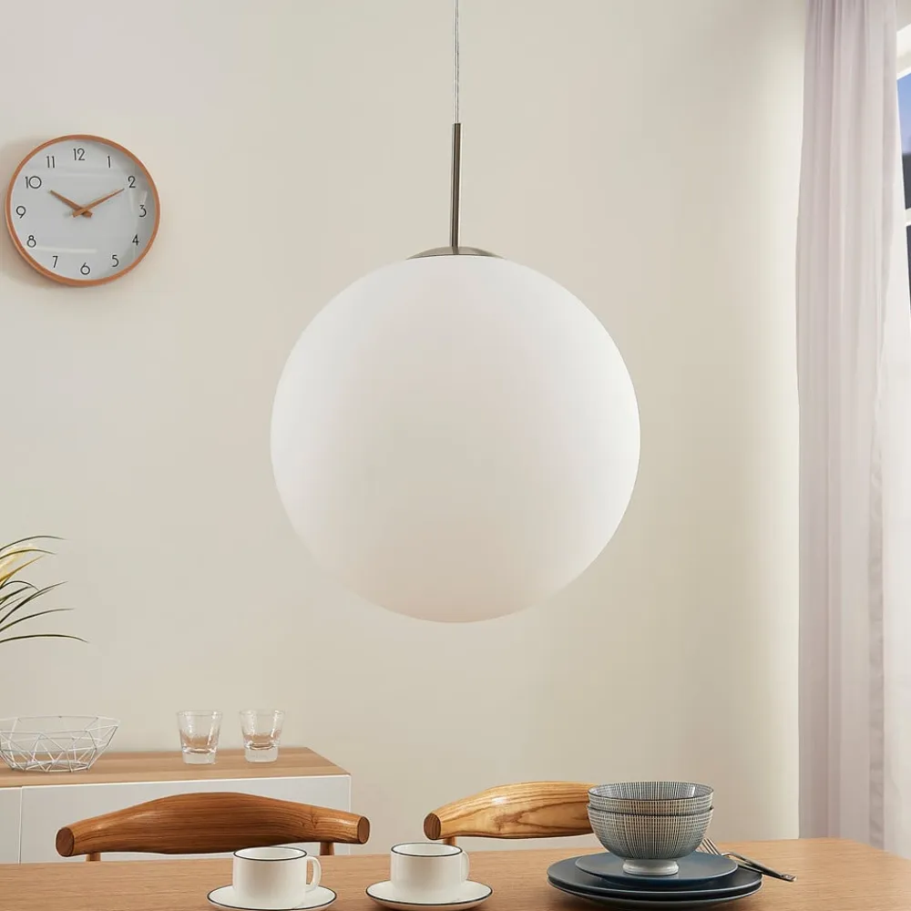 Rhona pendellampe, opalglaskugle, 30 cm^Lindby Best