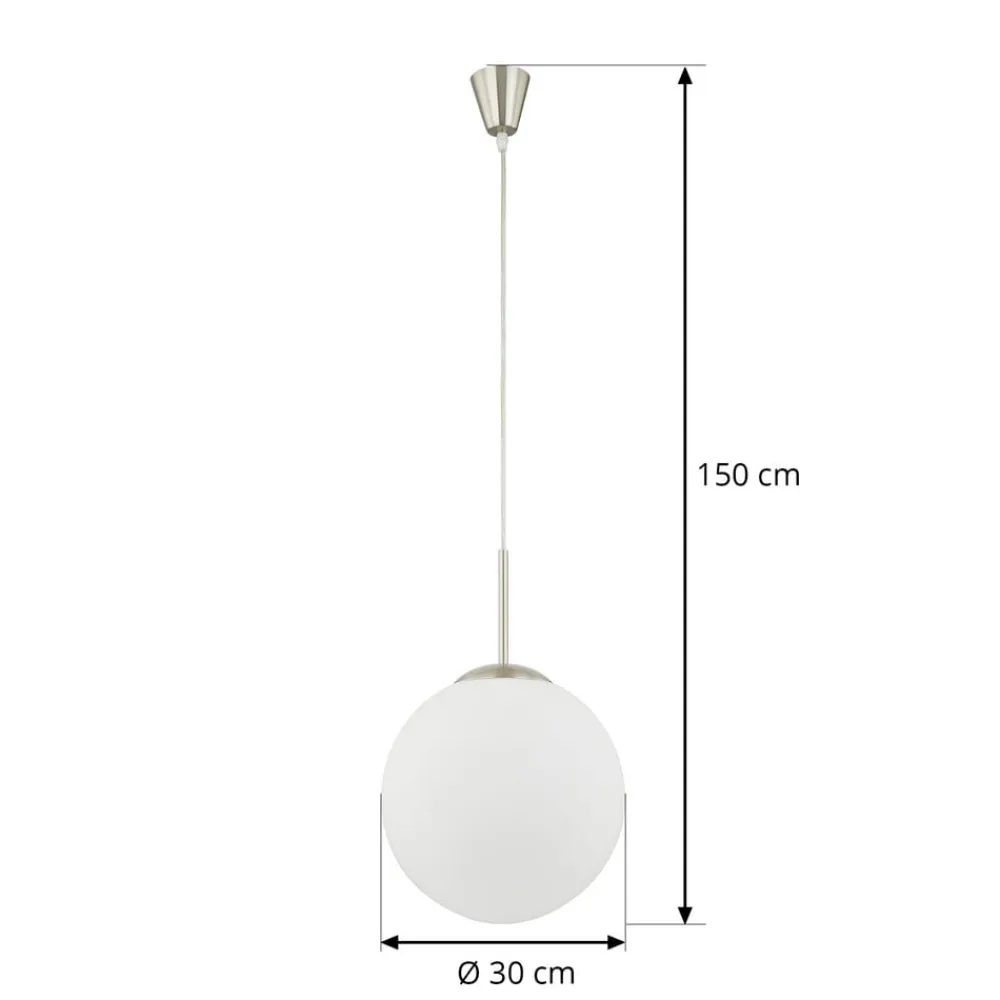 Rhona pendellampe, opalglaskugle, 30 cm^Lindby Best