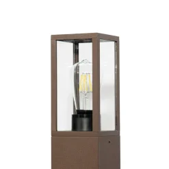 Robigus sokkellampe, rustfarvet, aluminium^Lindby Hot