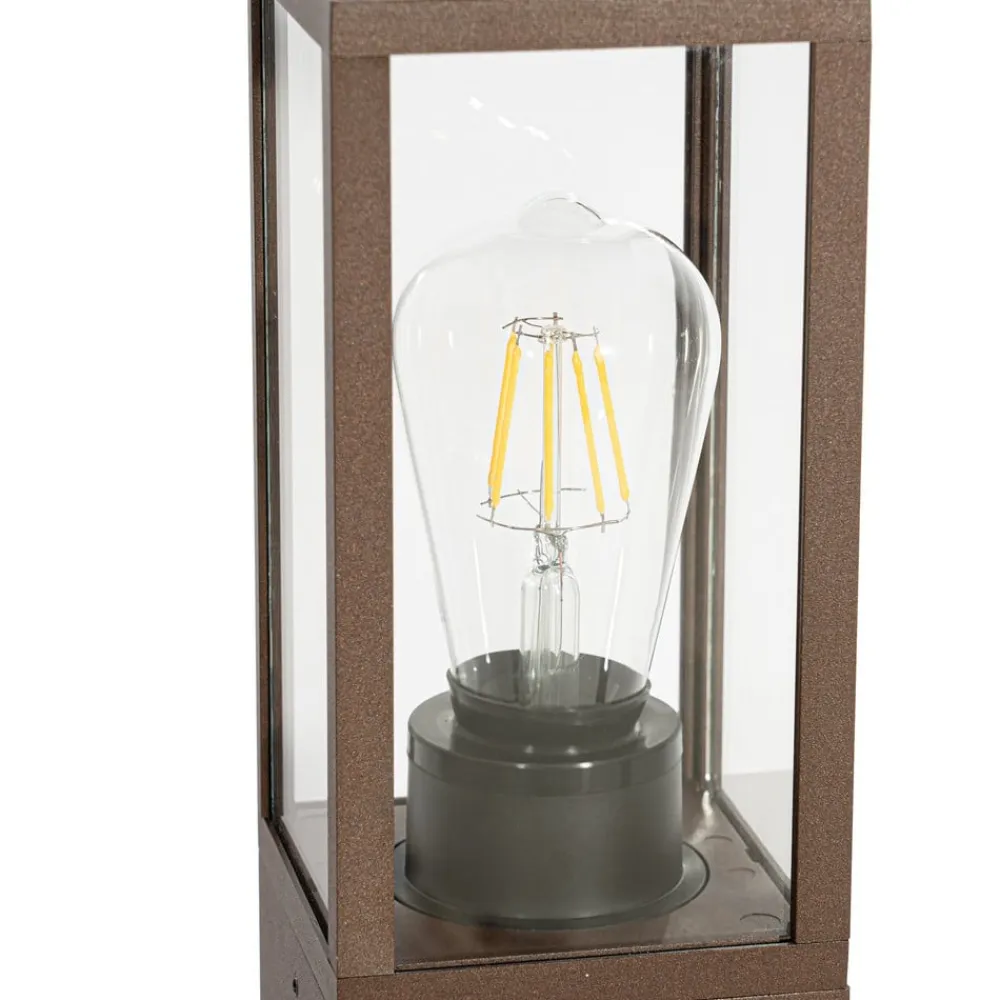 Robigus sokkellampe, rustfarvet, aluminium^Lindby Hot