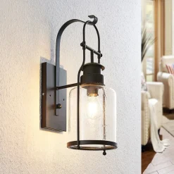 Rozalie væglampe, sort, metal, lygte, 44cm^Lindby Hot