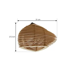 Sanza loftlampe, 50 cm, træ, buet^Lindby New