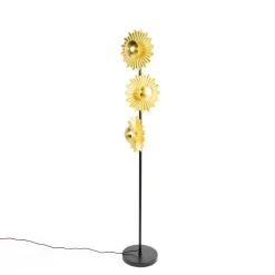 Lindby Senmia gulvlampe i guld, 3 lyskilder