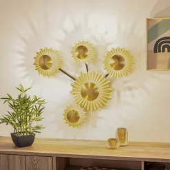 Lindby Væglamper|Væglamper>Senmia væglampe, guld, 5 lyskilder