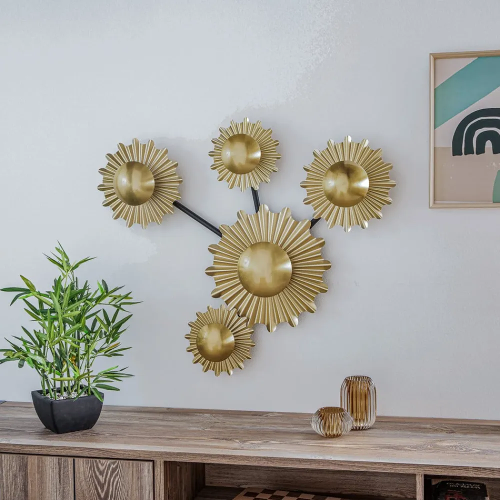 Lindby Væglamper|Væglamper>Senmia væglampe, guld, 5 lyskilder