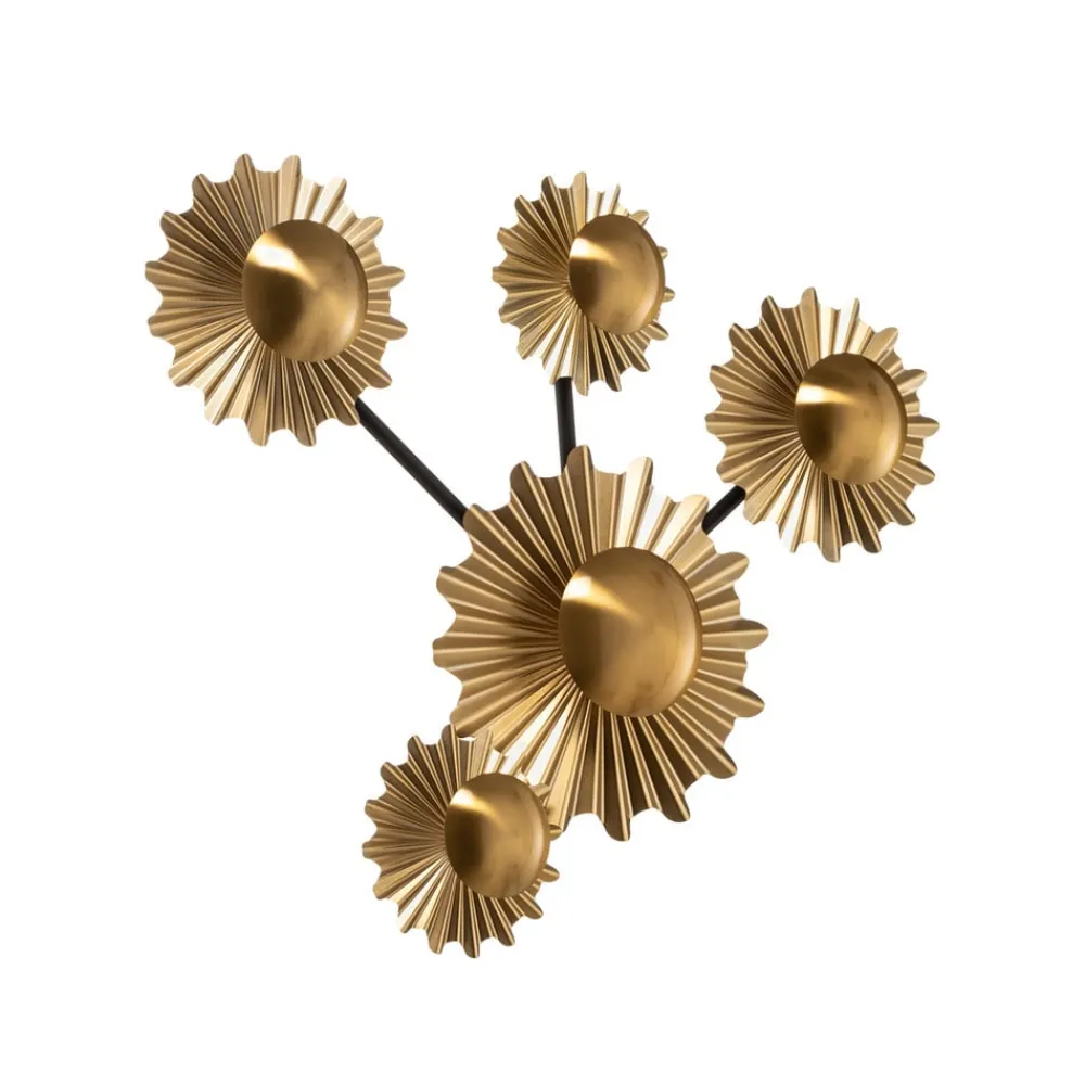 Lindby Væglamper|Væglamper>Senmia væglampe, guld, 5 lyskilder