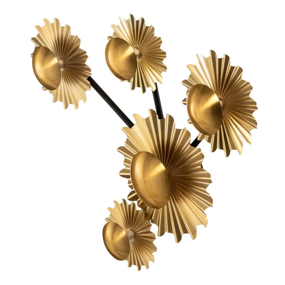 Lindby Væglamper|Væglamper>Senmia væglampe, guld, 5 lyskilder