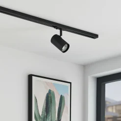 Lindby Arbejdsrum/Kontor|Gang>skinnespot Linaro, GU10, Ø 6 cm, sort, 1-faset