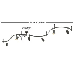 Lindby skinnesystem Delila, sort, fleksibel brug