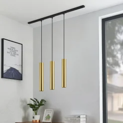 Lindby skinnesystem Linaro, GU10, pendel, 3 lyskilder, guld