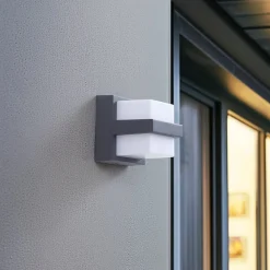 Lindby Terrassebelysning|Væglamper>Smart LED udendørs væglampe Fyra kantet CCT RGB Tuya